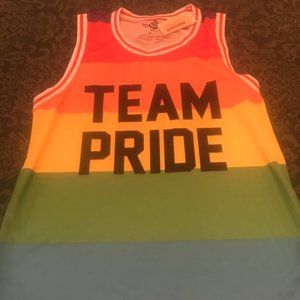 NWT team pride love wins tank top rainbow shirt S